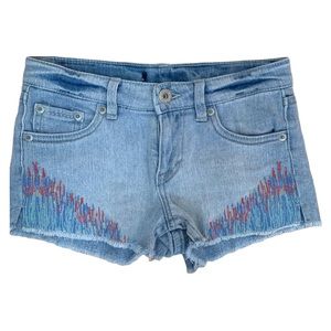 Levi’s Boho Light Wash Denim Shorts Embroidered Girls Size 10